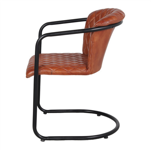 Chaise en cuir avec un style industriel - modèle 043 - marron - MWlab