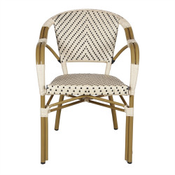 Chaise d’extérieur en rotin synthétique avec un style bistrot - modèle 046 - beige - MWlab