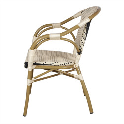 Chaise d’extérieur en rotin synthétique avec un style bistrot - modèle 046 - beige - MWlab