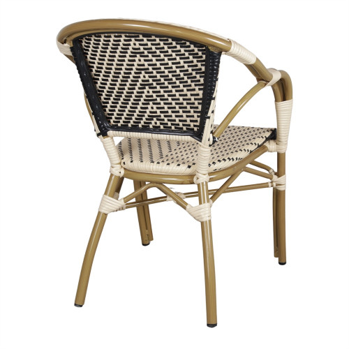 Chaise d’extérieur en rotin synthétique avec un style bistrot - modèle 046 - beige - MWlab