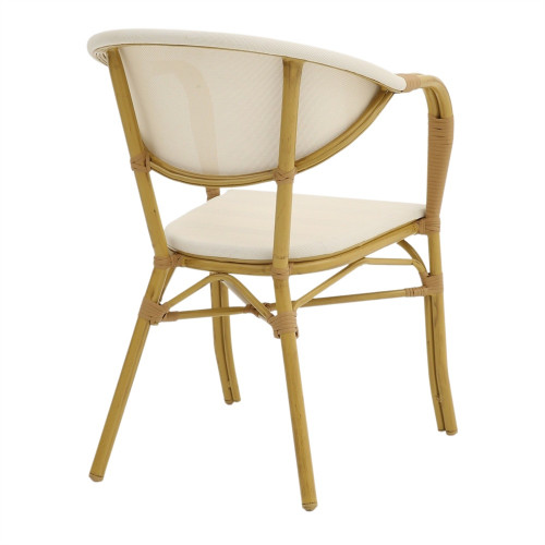 Chaise d’extérieur avec un style bistrot - modèle 054 - blanc/naturel - MWlab