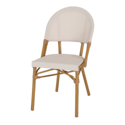 Chaise d’extérieur avec un style bistrot - modèle 055 - blanc/naturel de marque MWlab, référence: J8878300