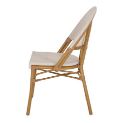 Chaise d’extérieur avec un style bistrot - modèle 055 - blanc/naturel - MWlab