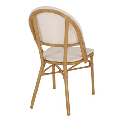 Chaise d’extérieur avec un style bistrot - modèle 055 - blanc/naturel - MWlab