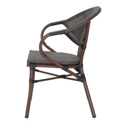 Chaise d’extérieur avec un style bistrot - modèle 057 - marron/gris - MWlab