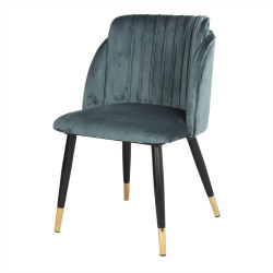 Chaise tapissée avec un style contemporain - modèle 061 - bleu pétrole de marque MWlab, référence: J8879100