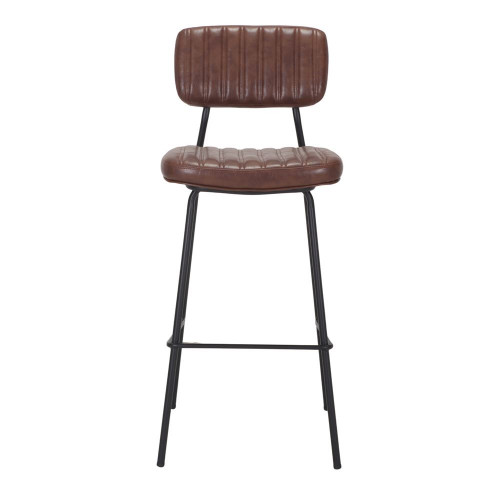 Tabouret haut en simili cuir avec un style industriel - modèle 064 - marron - MWlab