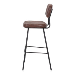 Tabouret haut en simili cuir avec un style industriel - modèle 064 - marron - MWlab