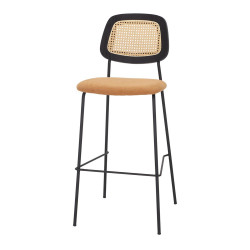 Tabouret haut tapissé avec un style Mid Century - modèle 065 - curry de marque MWlab, référence: J8880200