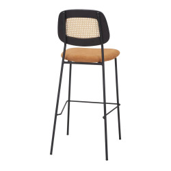 Tabouret haut tapissé avec un style Mid Century - modèle 065 - curry - MWlab