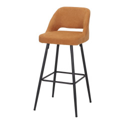 Tabouret haut tapissé avec un style Mid Century - modèle 066 - curry de marque MWlab, référence: J8880400