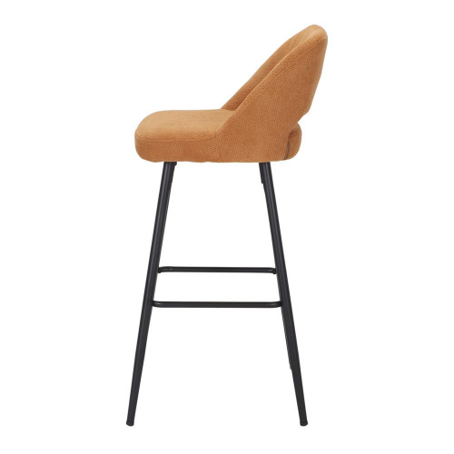 Tabouret haut tapissé avec un style Mid Century - modèle 066 - curry - MWlab