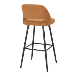 Tabouret haut tapissé avec un style Mid Century - modèle 066 - curry - MWlab