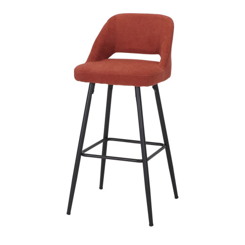 Tabouret haut tapissé avec un style Mid Century - modèle 066 - terracotta - MWlab