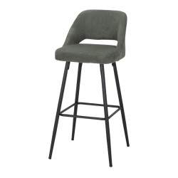 Tabouret haut tapissé avec un style Mid Century - modèle 066 - vert de marque MWlab, référence: J8880600