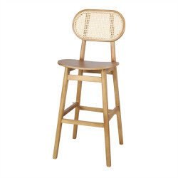 Tabouret haut en bois avec un style bistrot - modèle 068 - naturel de marque MWlab, référence: J8880800