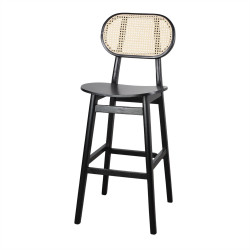 Tabouret haut en bois avec un style bistrot - modèle 068 - noir de marque MWlab, référence: J8880900