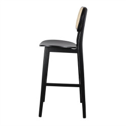 Tabouret haut en bois avec un style bistrot - modèle 068 - noir - MWlab