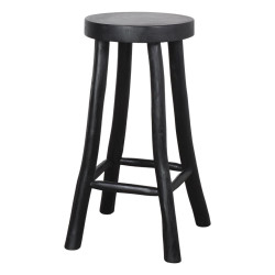 Tabouret haut en bois avec un style rustique - modèle 069 - noir de marque MWlab, référence: J8881000