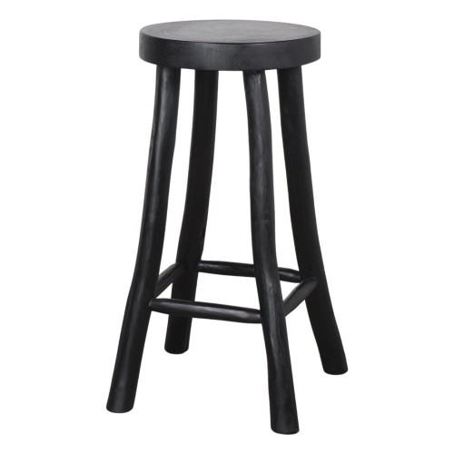 Tabouret haut en bois avec un style rustique - modèle 069 - noir - MWlab