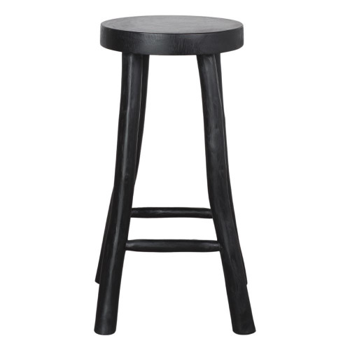 Tabouret haut en bois avec un style rustique - modèle 069 - noir - MWlab