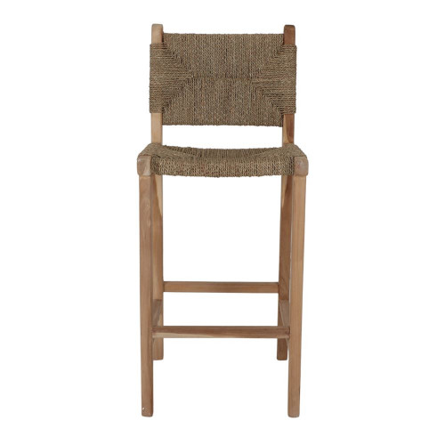 Tabouret haut en bois et fibre marine avec un style méditerranéen - modèle 070 - naturel - MWlab