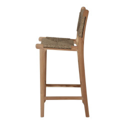 Tabouret haut en bois et fibre marine avec un style méditerranéen - modèle 070 - naturel - MWlab