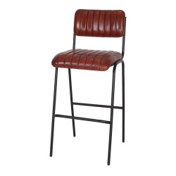 Tabouret haut avec un style industriel - modèle 071 - marron de marque MWlab, référence: J8881200