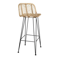 Tabouret haut en rotin avec un style nordique - modèle 077 - naturel - MWlab