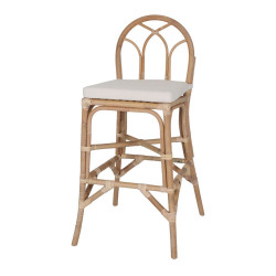 Tabouret haut en rotin avec un style méditerranéen - modèle 078 - naturel de marque MWlab, référence: J8881800