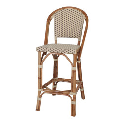 Tabouret haut en rotin avec un style bistrot - modèle 080 - beige de marque MWlab, référence: J8882000