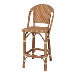 Tabouret haut en rotin avec un style bistrot - modèle 080 - curry de marque MWlab, référence: J8882200