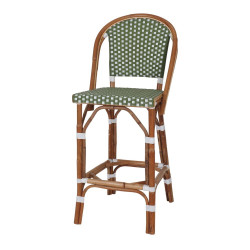 Tabouret haut en rotin avec un style bistrot - modèle 080 - vert de marque MWlab, référence: J8882400