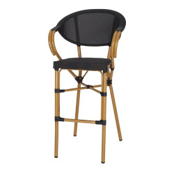 Tabouret haut d’extérieur avec un style bistrot - modèle 083 - noir de marque MWlab, référence: J8882600