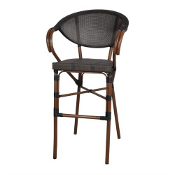 Tabouret haut d’extérieur avec un style bistrot - modèle 084 - graphite de marque MWlab, référence: J8882700