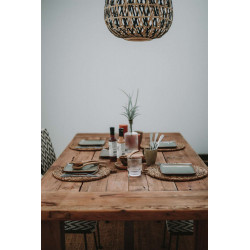 Table avec un style rustique vintage fabriquée en bois de pin recyclé - modèle 088 - 240 cm - MWlab