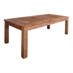 Table de salle à manger extensible avec un style rustique vintage fabriquée en bois de pin recyclé - modèle 090 - 224 cm - MWlab