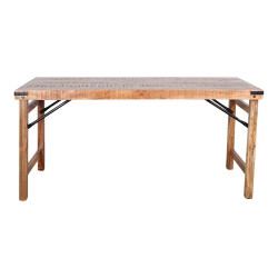 Table avec un style vintage en bois tropical effet ancien - modèle 091 - 168 cm de marque MWlab, référence: J8883500