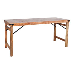 Table avec un style vintage en bois tropical effet ancien - modèle 091 - 168 cm - MWlab