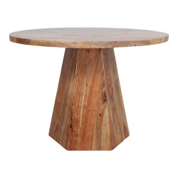 Table de salle à manger en bois avec un style Japandi - modèle 094 - 110 cm de marque MWlab, référence: J8883700