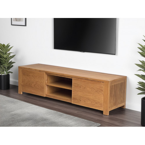 Meuble TV en teck massif avec un style Square - 170 cm - Delorm