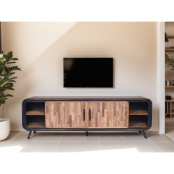 Meuble TV en teck recyclé avec un style Fusion - 170 cm de marque Delorm, référence: B8891800