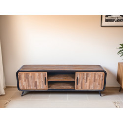 Meuble TV en teck recyclé avec un style Fusion - 170 cm - Delorm