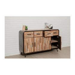 Buffet en bois brut recyclé - Delorm