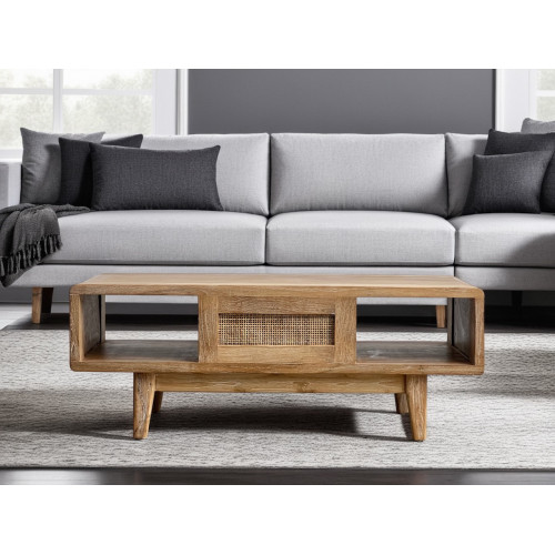 Table basse en teck massif avec un style Archi - Delorm