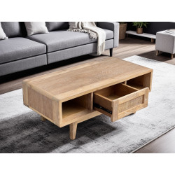 Table basse en teck massif avec un style Archi - Delorm