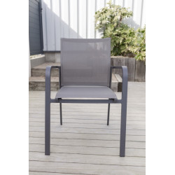 Fauteuil de salon de jardin en aluminium - empilable de marque Delorm, référence: J8895300