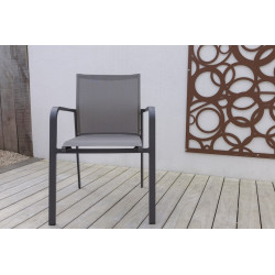 Fauteuil de salon de jardin en aluminium - empilable - Delorm