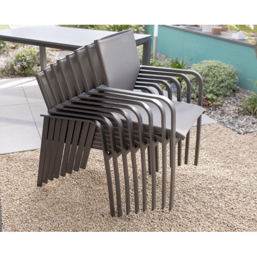 Fauteuil de salon de jardin en aluminium - empilable - Delorm