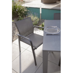 Fauteuil de salon de jardin en aluminium - empilable - Delorm